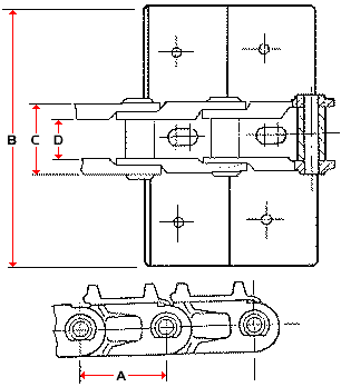 steel track size identification diagram